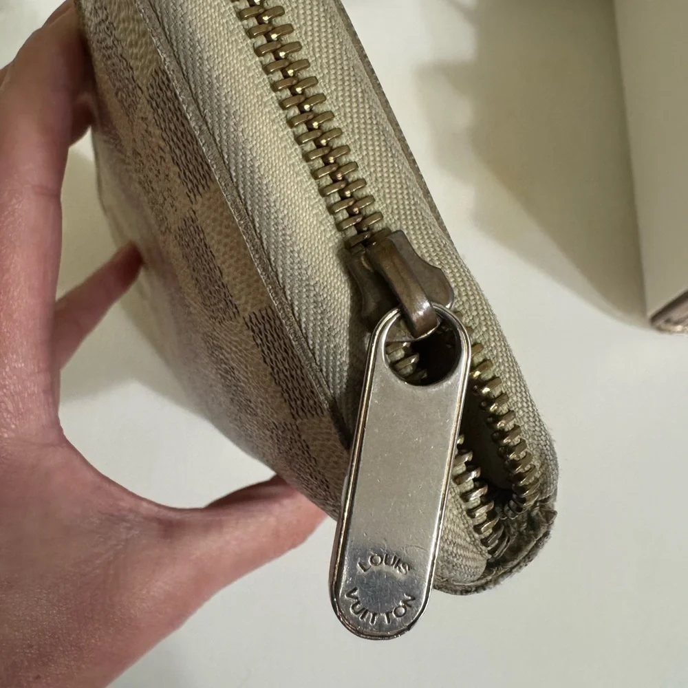 Louis Vuitton Damier Azure Travel Organizer Long Checkered Wallet Preloved - Picture 2 of 10